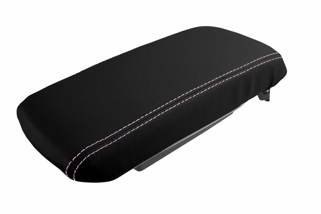Leather Console Lid Armrest Cover for Dodge Avenger (2008–2014) Pink Stitch
