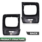 Headlight Bezel Trim Pair with Parking Turn Signal for Dodge D/W Truck