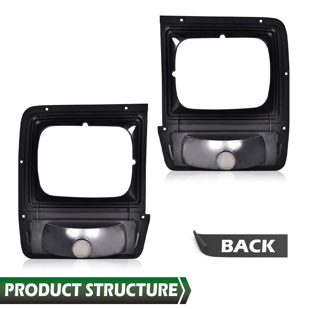 Headlight Bezel Trim Pair with Parking Turn Signal for Dodge D/W Truck