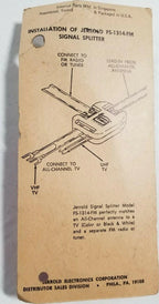 Signal Splitter for Jerrold Electronics FS-1314-FMDP (NOS)