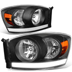 LED DRL Headlight for Dodge Ram 1500/2500/3500 (2006–2009) - Black Housing Amber