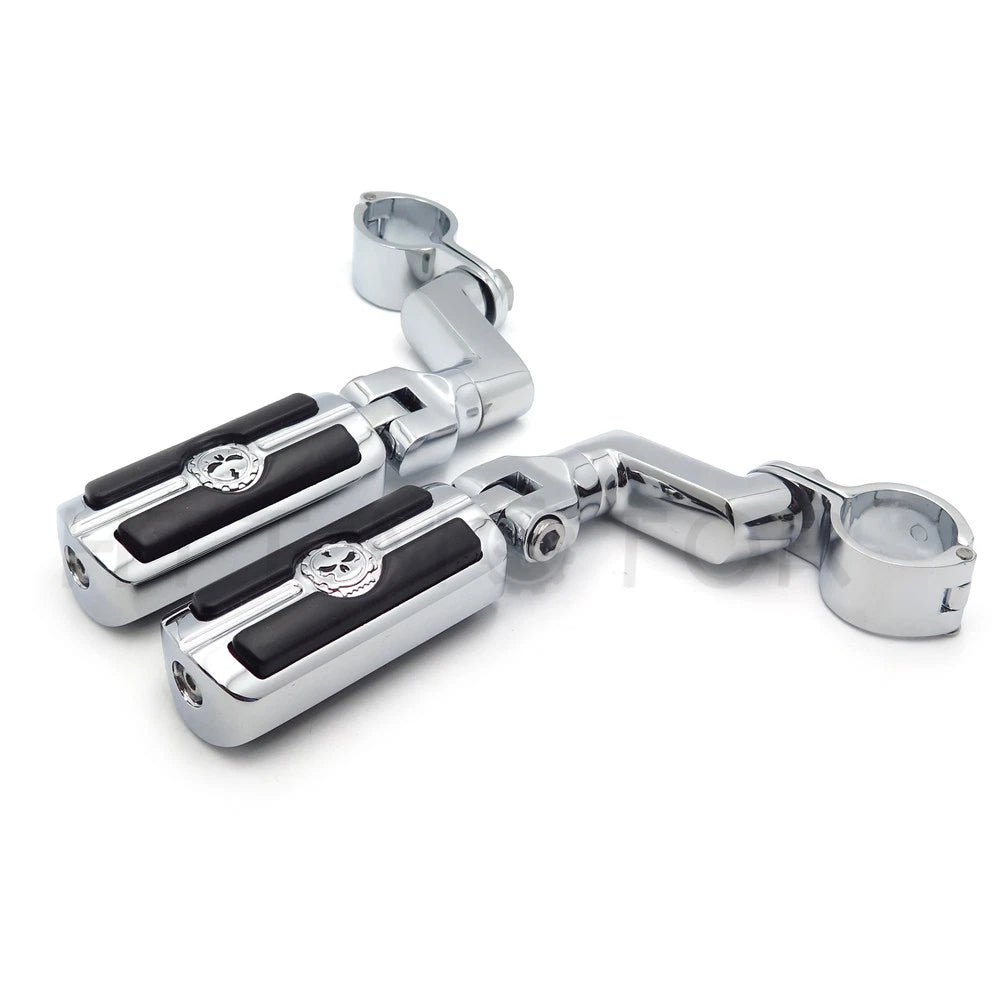 Gear Skull Foot Peg Mount for Harley (1.5" Engine Guard Crash Bar)