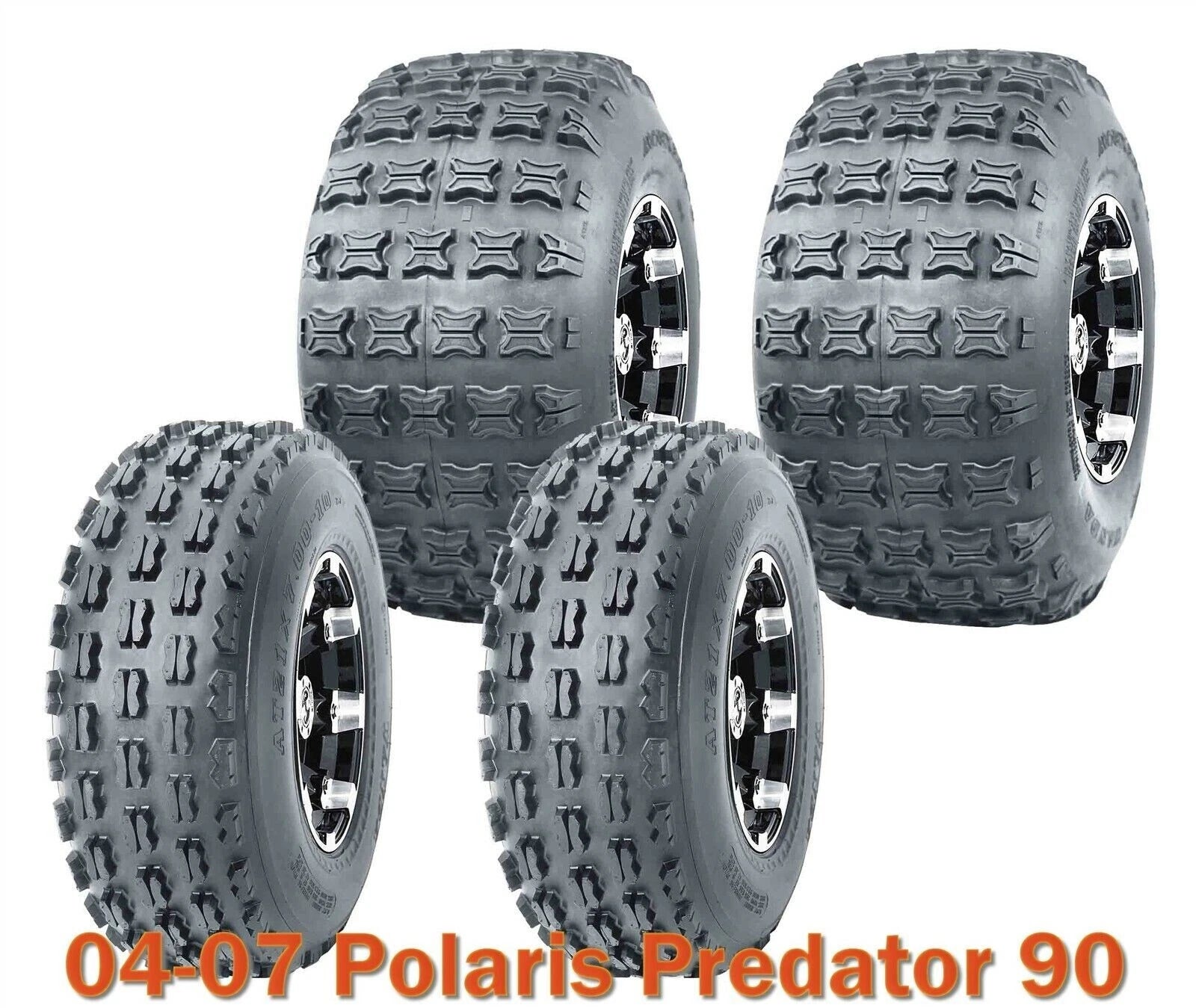 Set of 2 ATV Tires 19x7-8 18x9.5-8 for Polaris Predator 90 (2004–2007)