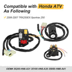 Left Handlebar Switch Key Starter Relay for Honda Sportrax 250 TRX250EX (2006–2007)