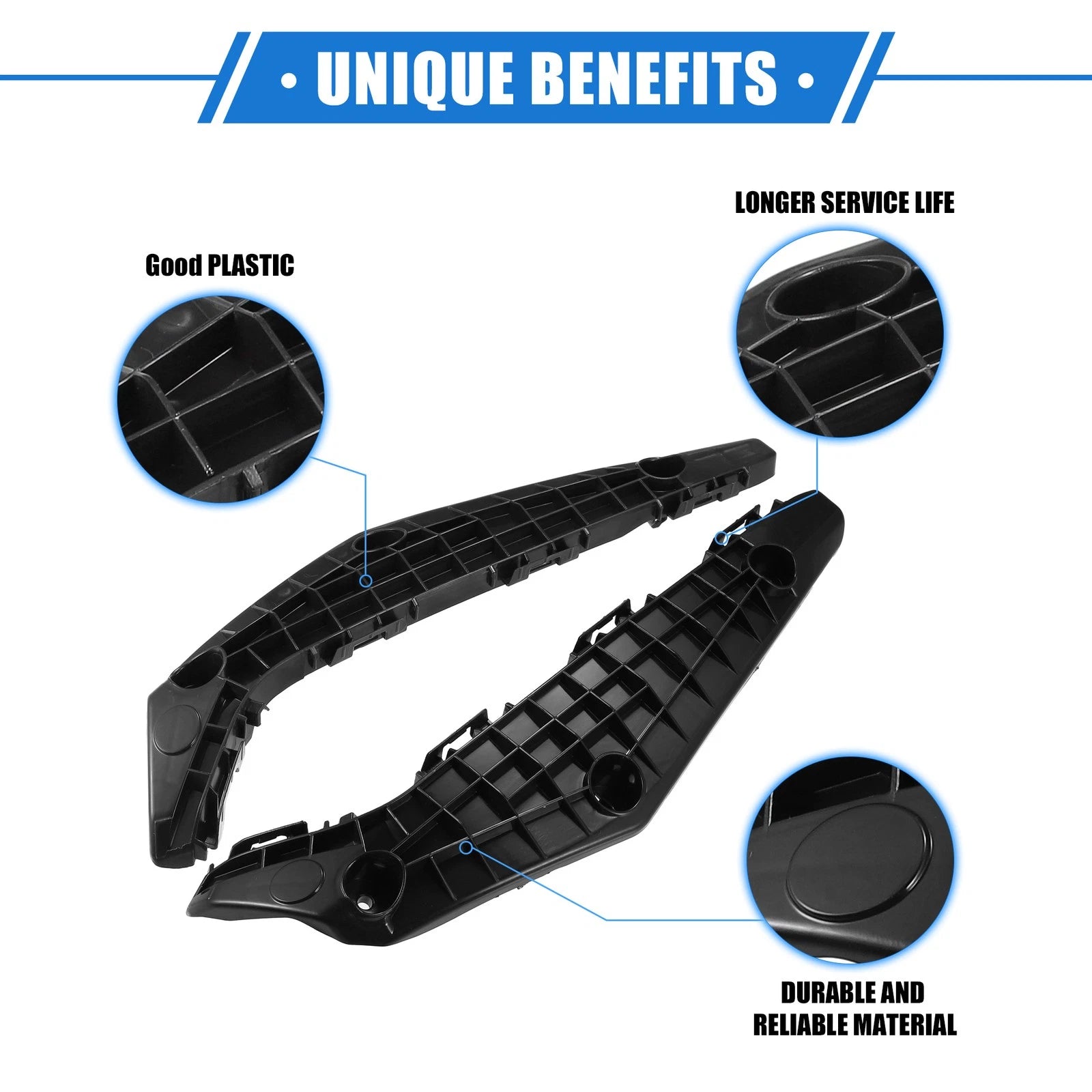 2X Front Bumper Brackets for Toyota Highlander (2014–2019) Black