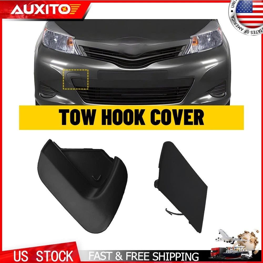 2X Front Bumper Tow Hook Cover Cap for Toyota Yaris (2012–2014)