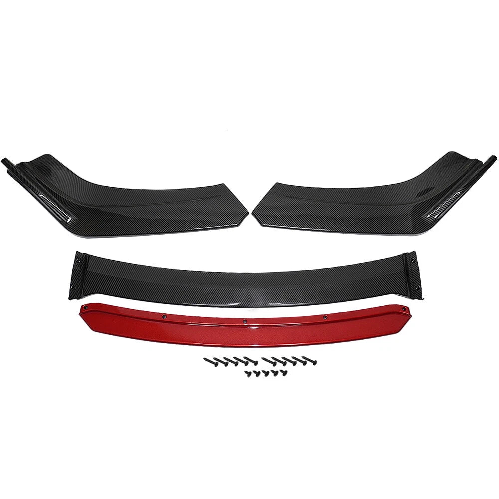 Carbon Fiber Look Front Bumper Lip Splitter Spoiler Body Kit for Universal Car