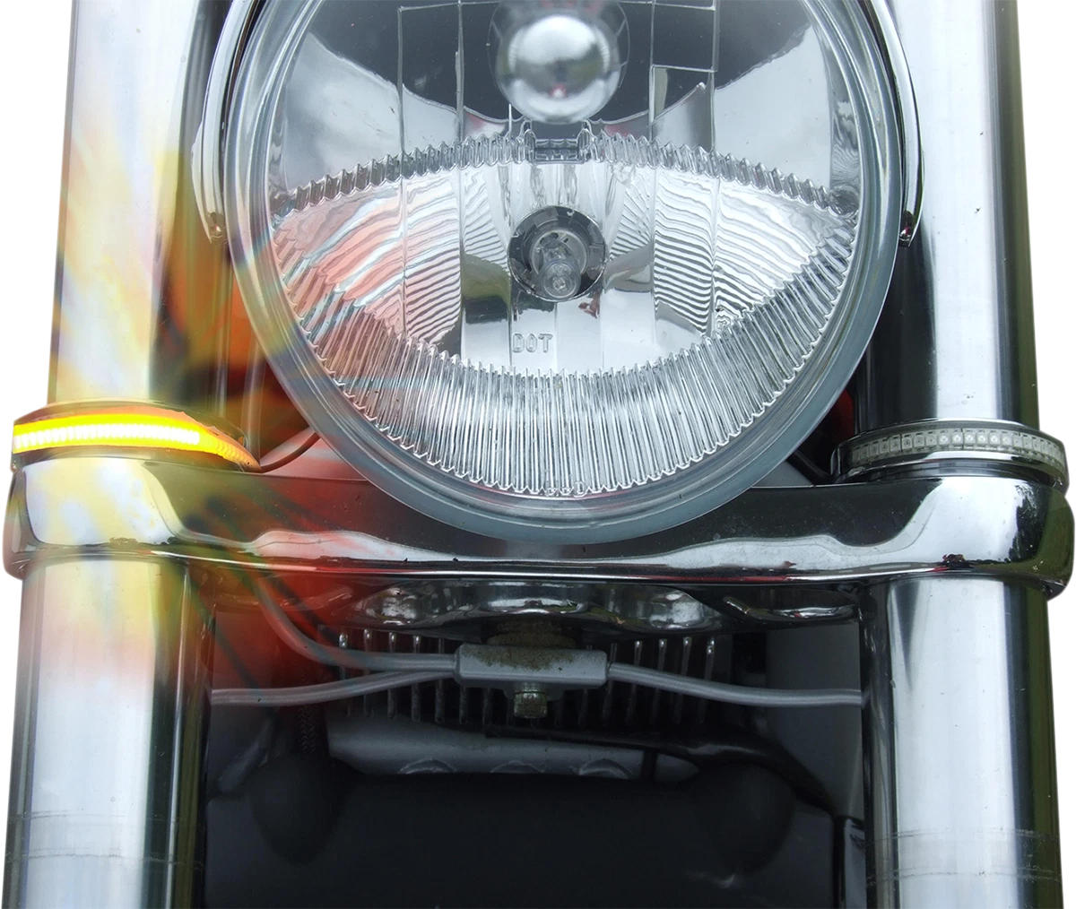 Wrap-Arounds LED Lights for Custom Dynamics (56 mm, Chrome, Clear/Amber)