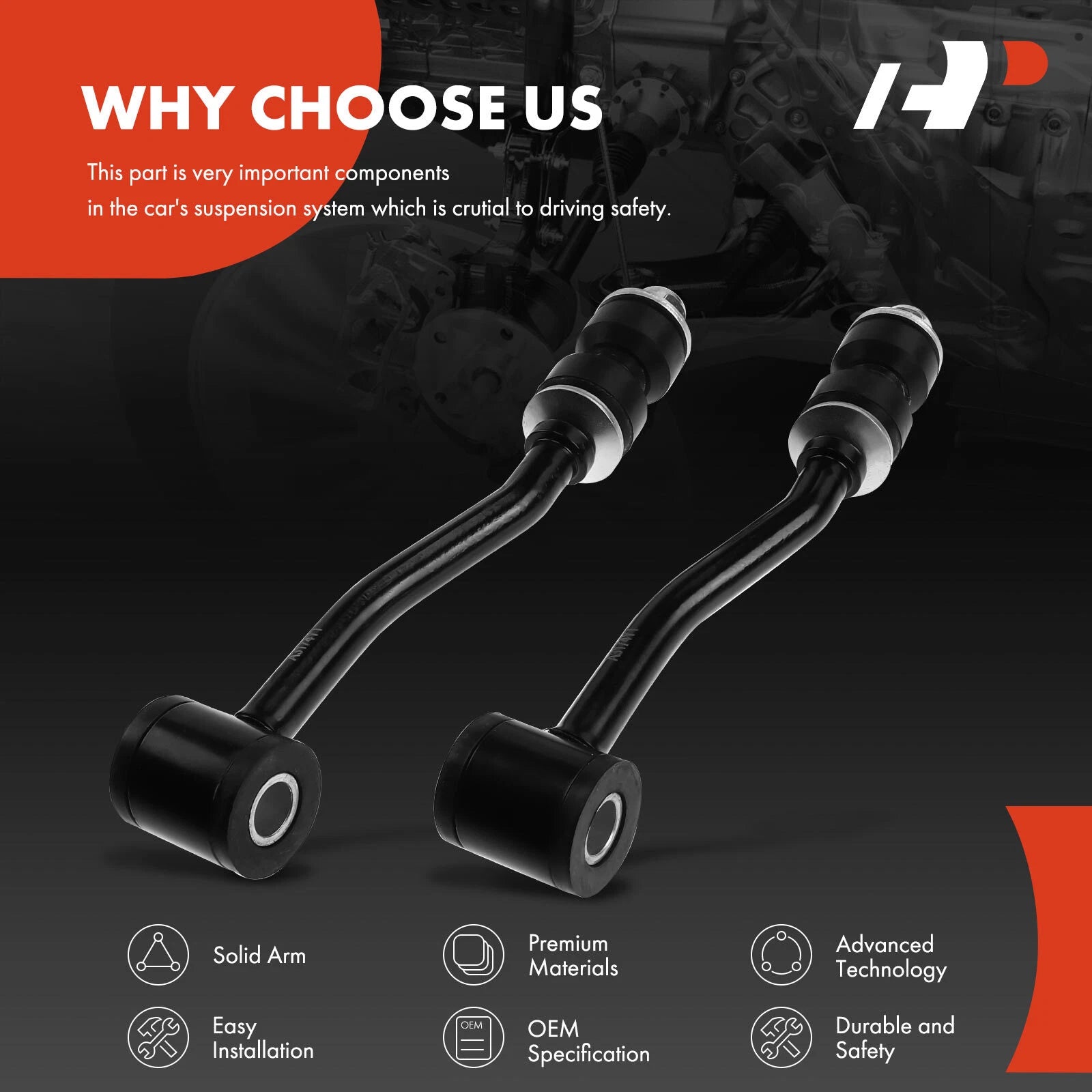 2X Front Sway Bar Link for Jeep Grand Cherokee (1993–1995) Cherokee (1991–2001)