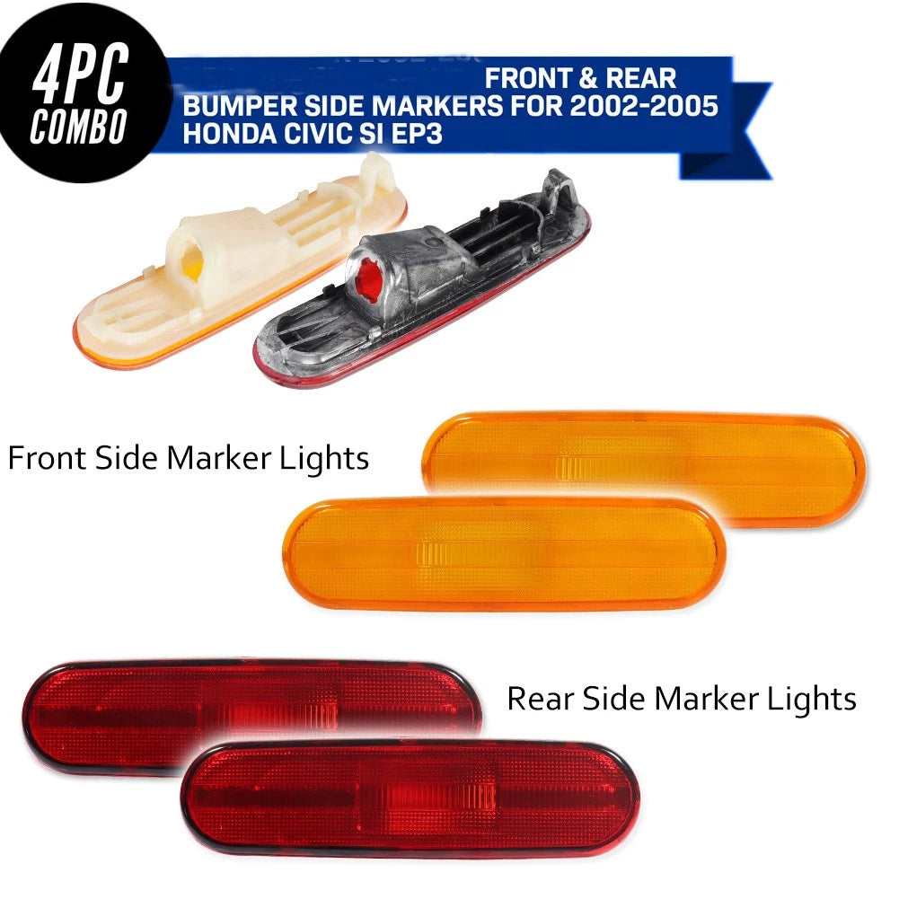 Set of 2 Side Marker Light Covers for Honda Civic Si EP3