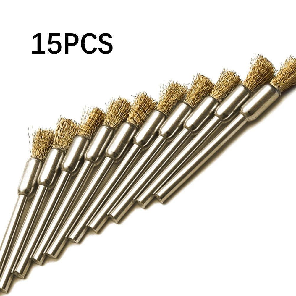 15x Brass Rotary Wire Wheel Polishing Brushes for Power Drill (40mm)