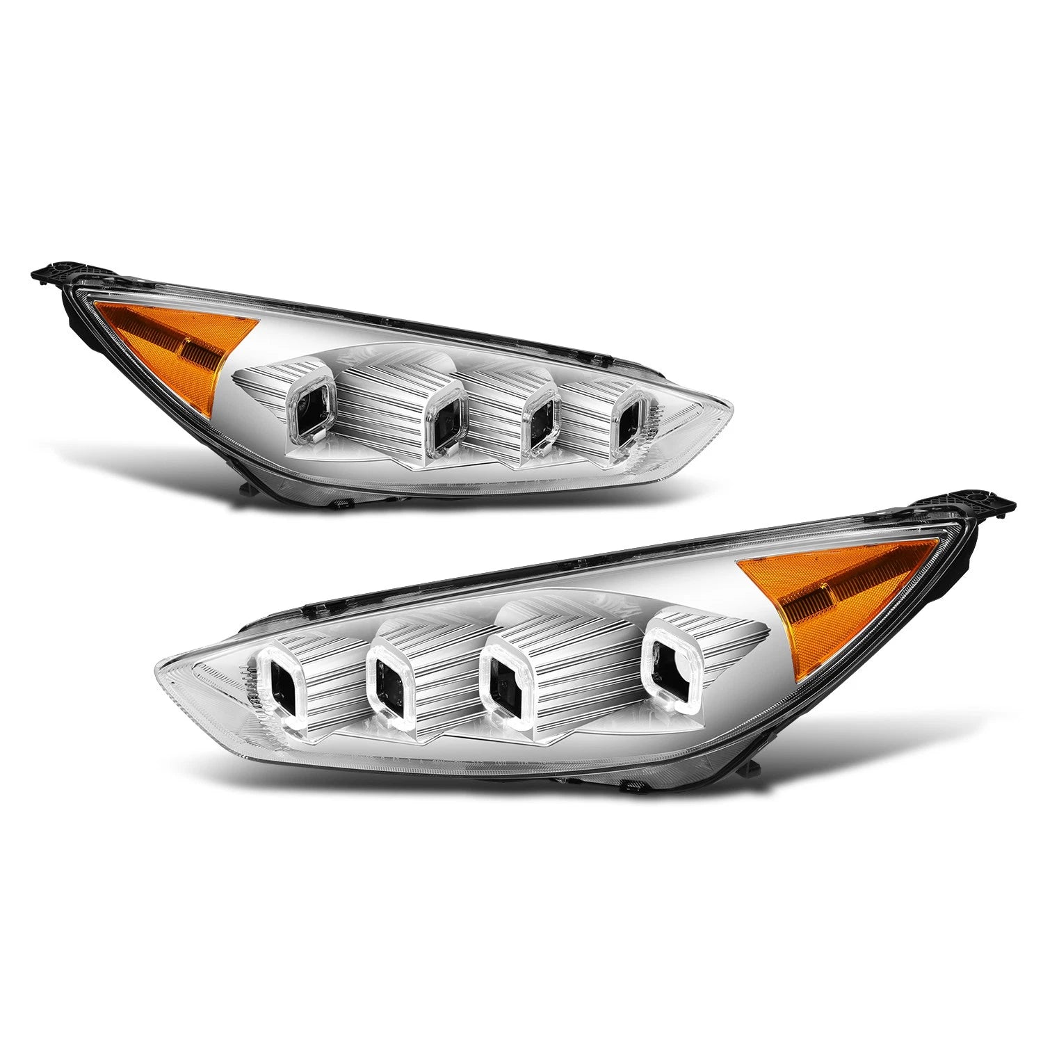 Quad Sequential LED DRL Projector Headlights for Ford Focus (2015–2018)