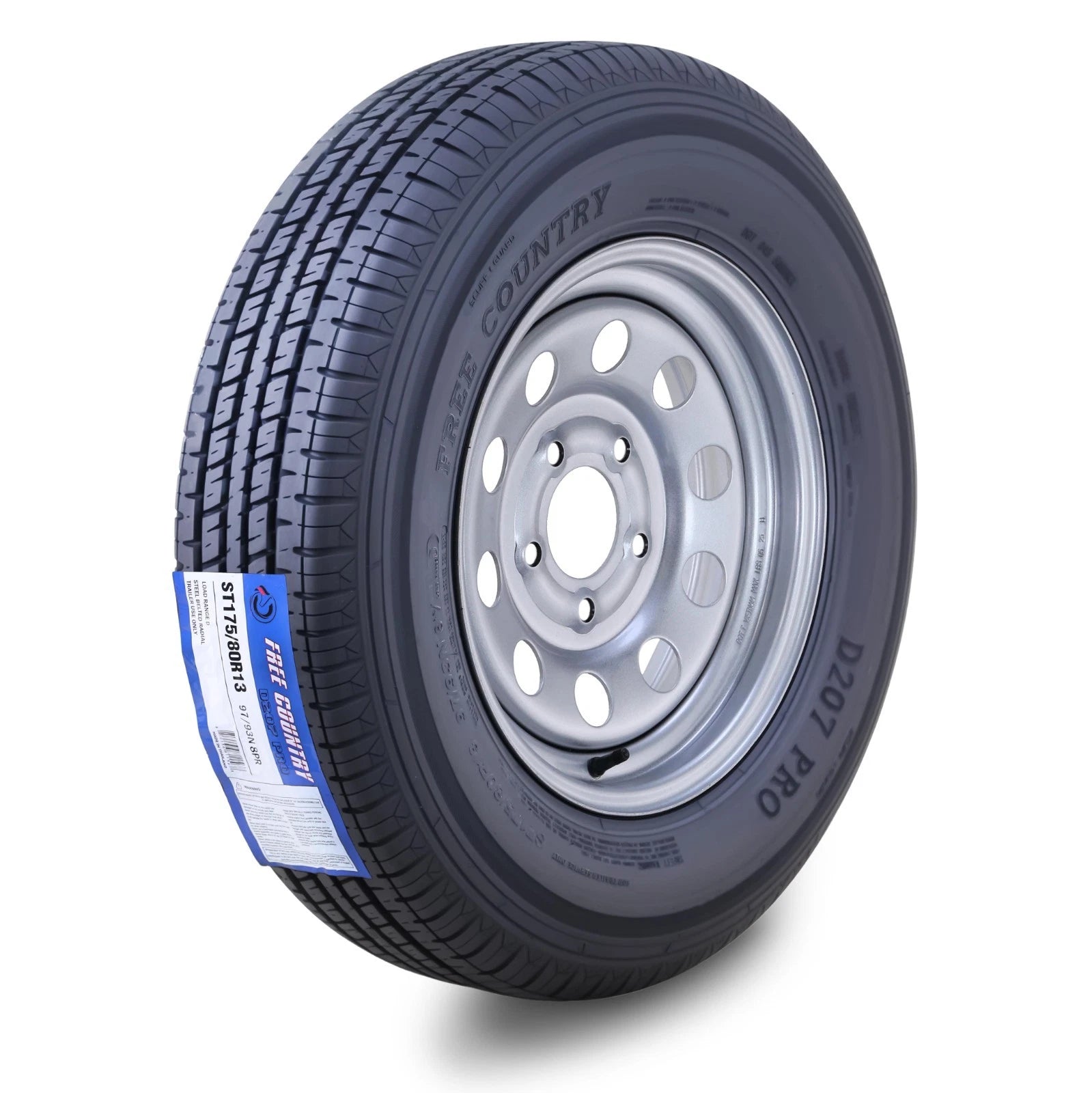 Free Country Trailer Tire Rim ST175/80R13 8-Ply 5 Lug x 4.5" (D 97M)