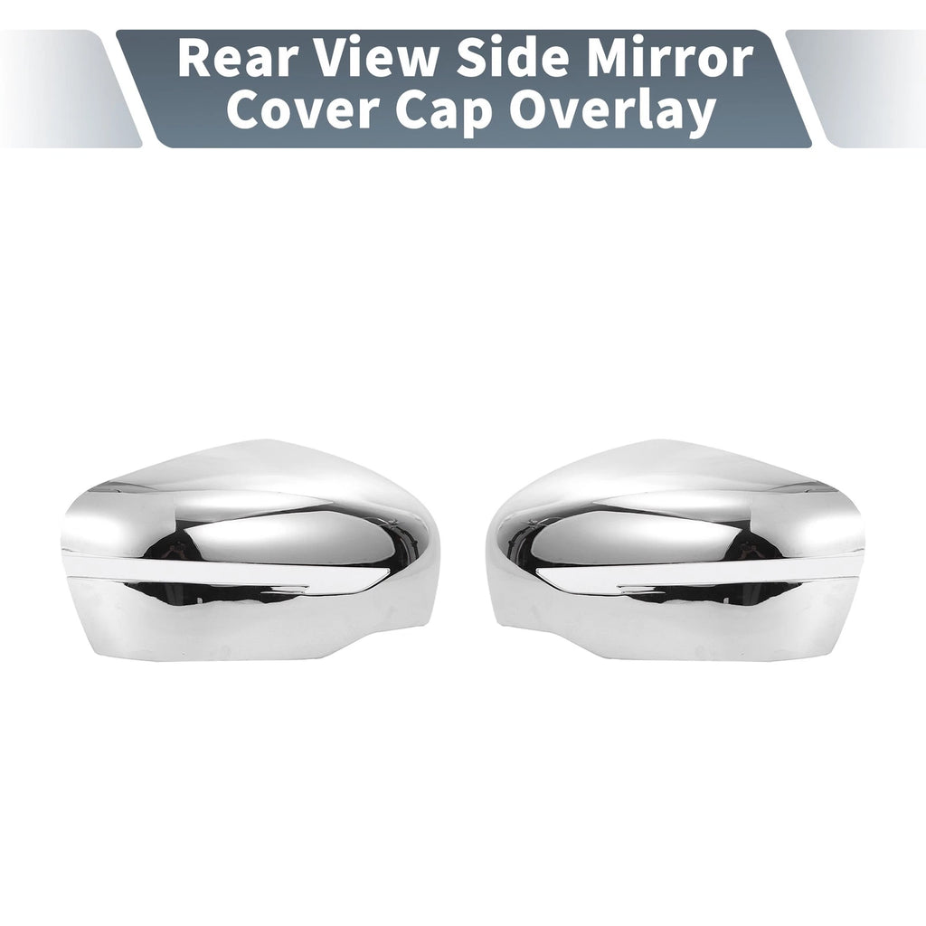 Pair Chrome Plated Rearview Mirror Cover Overlay for Nissan X-Trail Rogue (2014–2021)