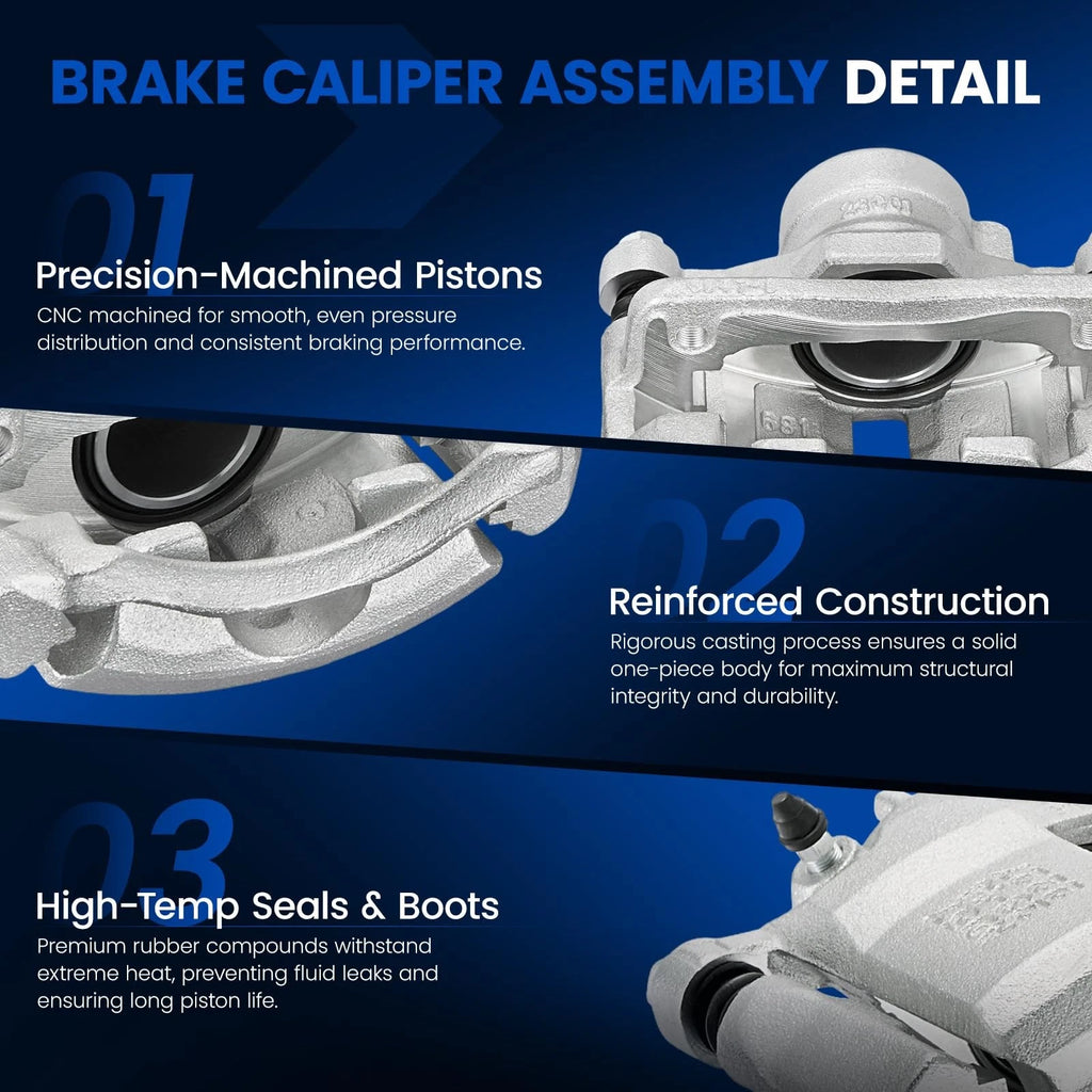 Pair Front Brake Calipers w/ Brackets for Honda Accord (1990–1997) & Acura CL (1997)