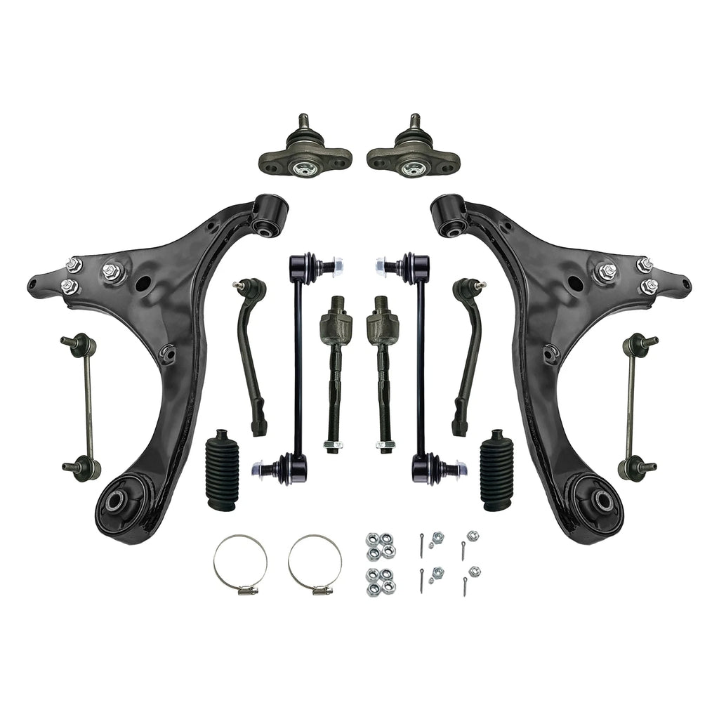 14Pcs Suspension Kit Front Lower Control Arms Tie Rods for Hyundai Elantra (2009-2012)