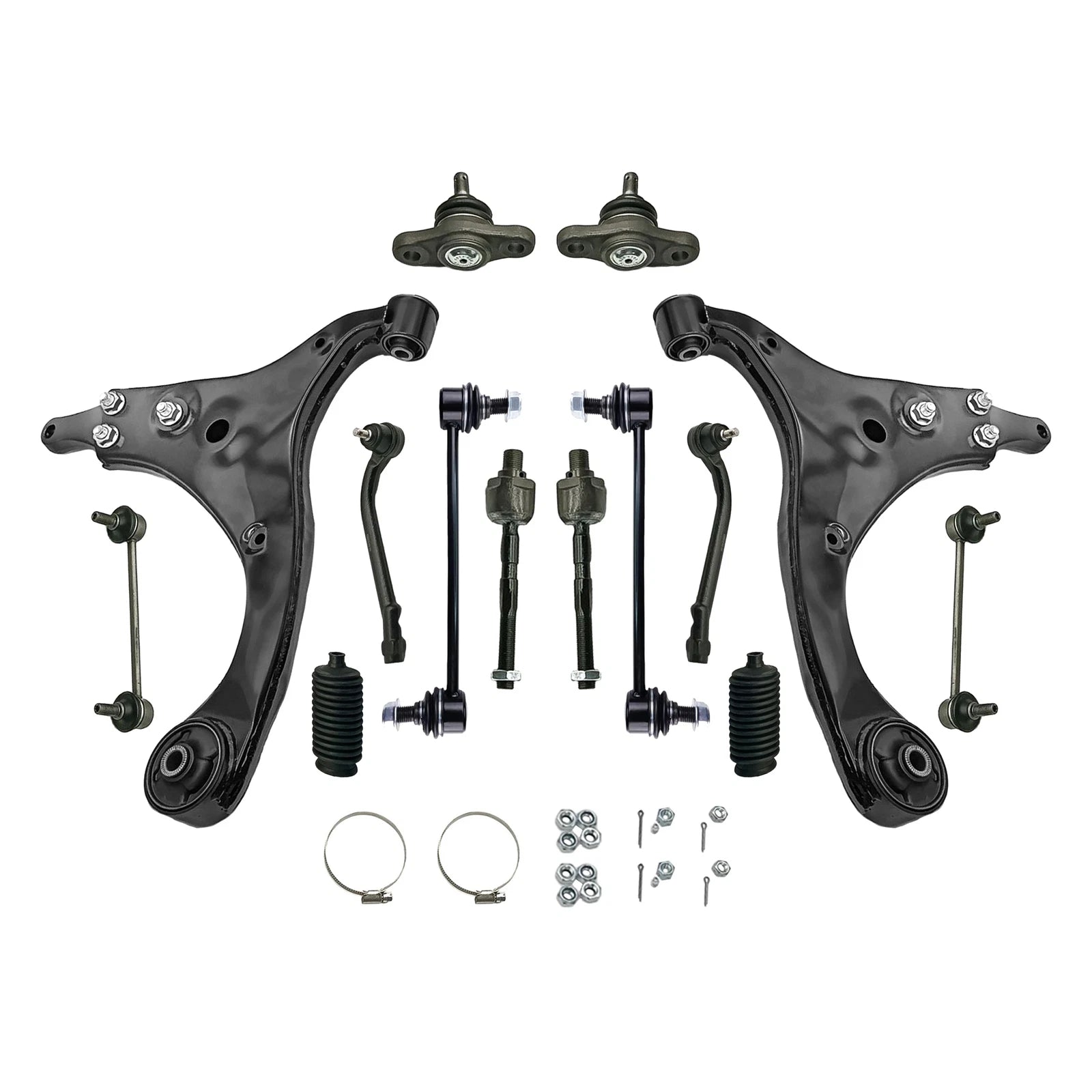 14Pcs Suspension Kit Front Lower Control Arms Tie Rods for Hyundai Elantra (2009-2012)