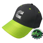Cummins Gray Baseball Hat with Bright Safety Yellow Bill for Trucks