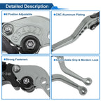 Short Brake Clutch Levers for Suzuki GSR750/GSX-S750 (2011–2021) Titanium Tone
