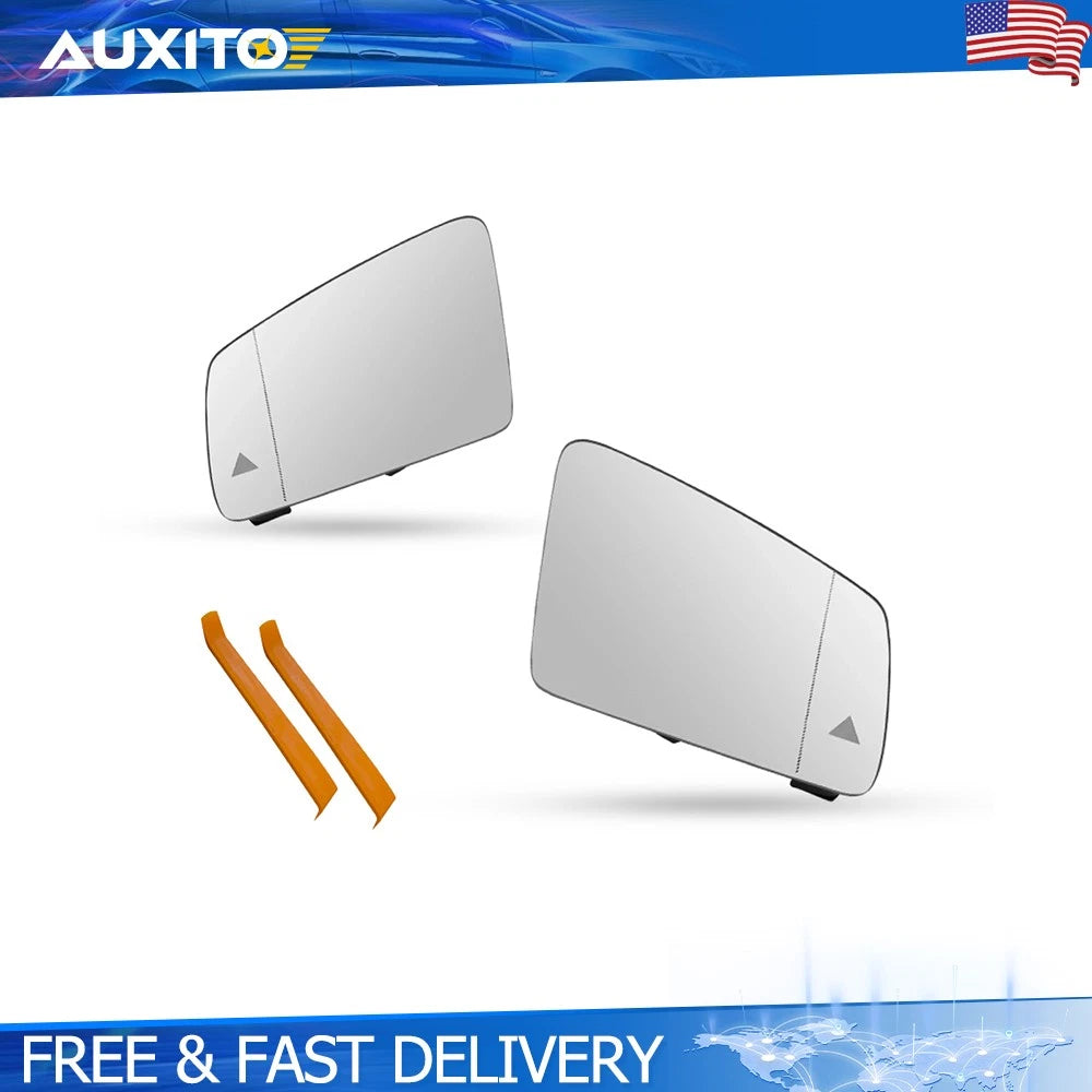 2X Heated Mirror Glass W/Blind Spot for Mercedes W221 (2010–2013)
