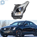 Left Headlight for Cadillac ATS (2013–2018) Halogen Clear Lens Chrome Housing