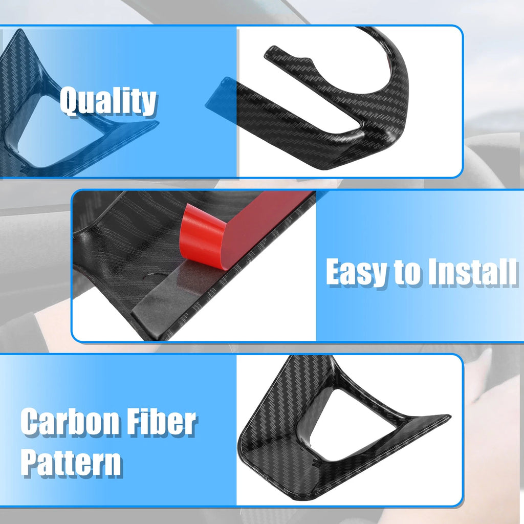 3 Pcs Carbon Fiber Steering Wheel Cover Trim for Toyota Corolla 