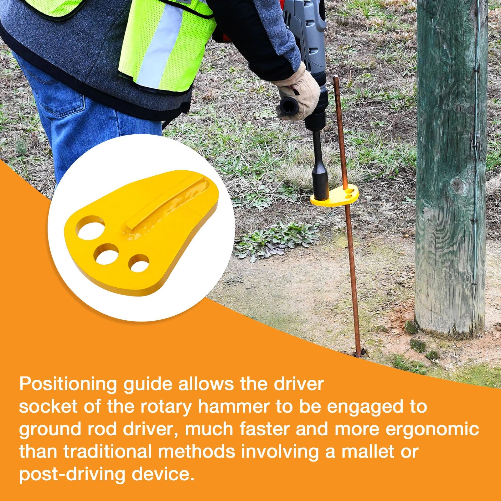 Ground Rod Driver for Universal Use (5/8, 1/2, 3/4 Inch)