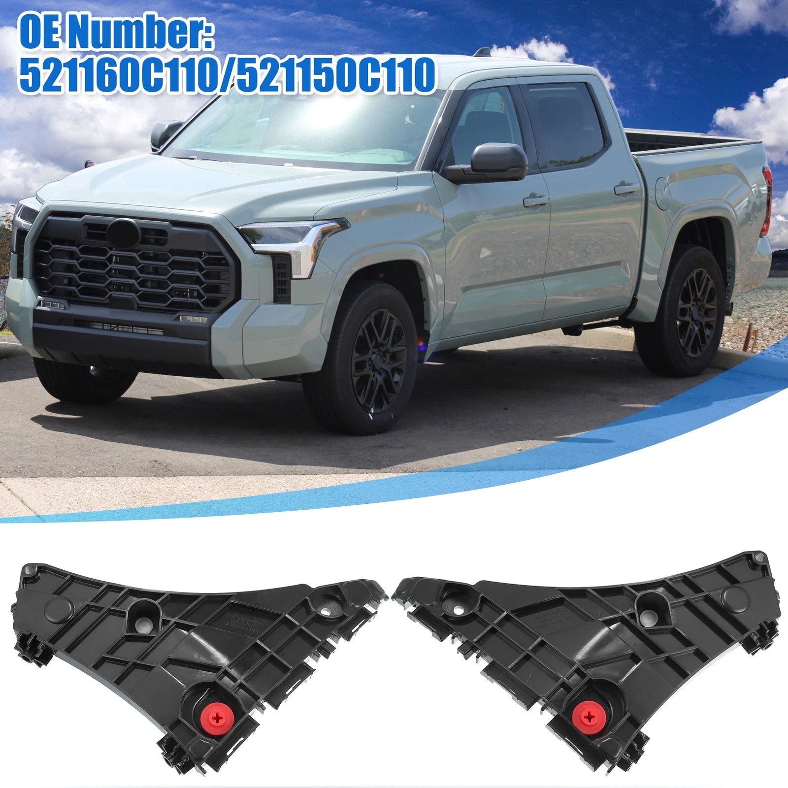 Front Bumper Bracket Retainer Spacer Mounting Support for Toyota Tundra (2007–2021)