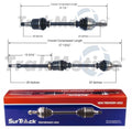 Set of 2 Front CV Axle Shafts for Ford Focus (2000–2011) 4F27E, MTX75