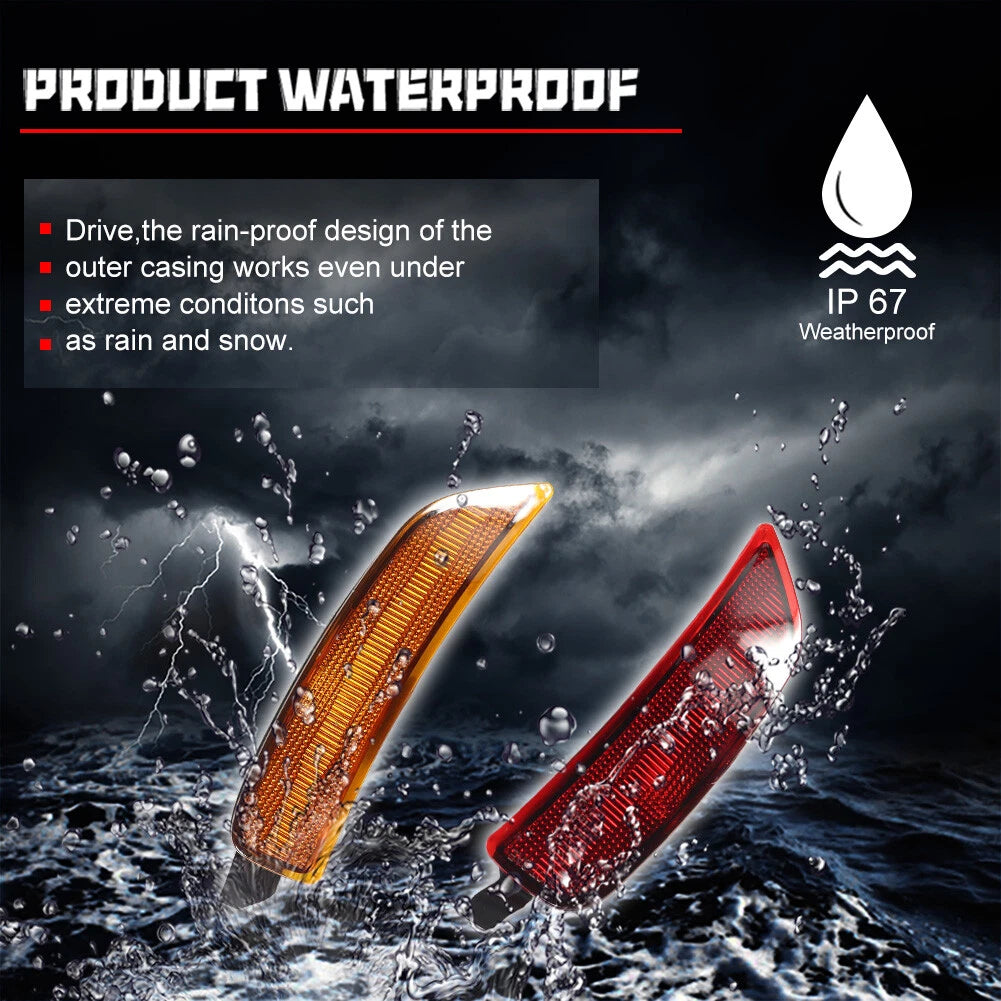 Set of 2 Amber/Red Side Marker Lights for Mazda MX-5 Miata (2016–2022)