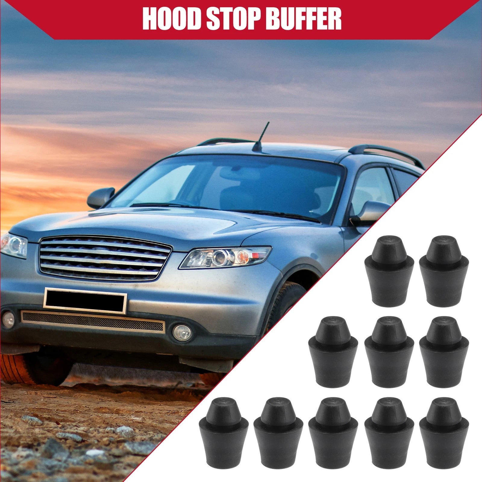 10 Pcs Hood Stop Buffer No.6582950A00 for Nissan Armada Frontier Maxima Rogue (2004–2023)