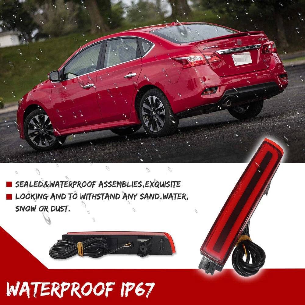 Red LED Rear Bumper Reflector Tail Brake Lights for Infiniti Juke Murano Sentra