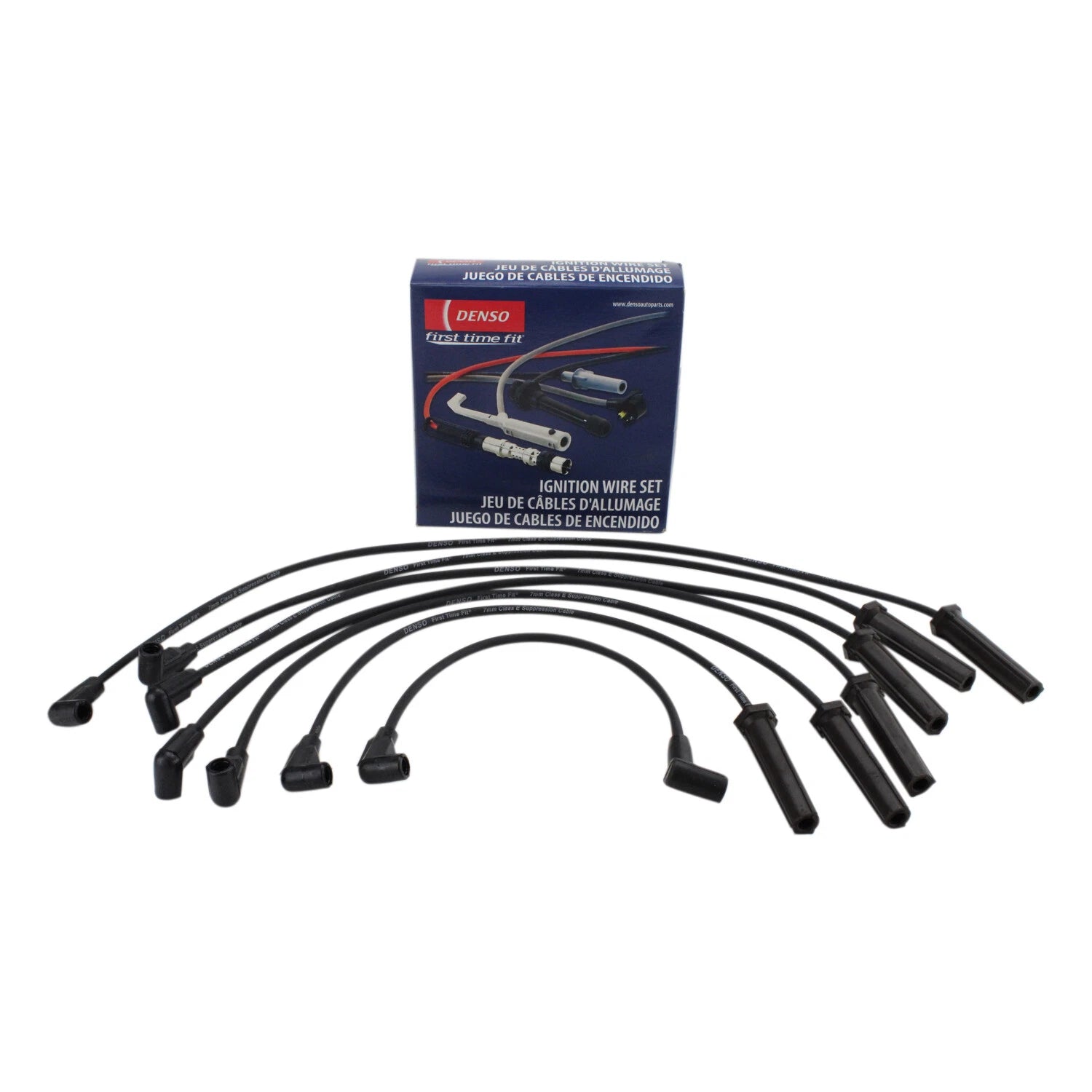 Set of 4 Spark Plug Wires for Buick Chevy GMC Isuzu Oldsmobile Pontiac V6 (Denso)