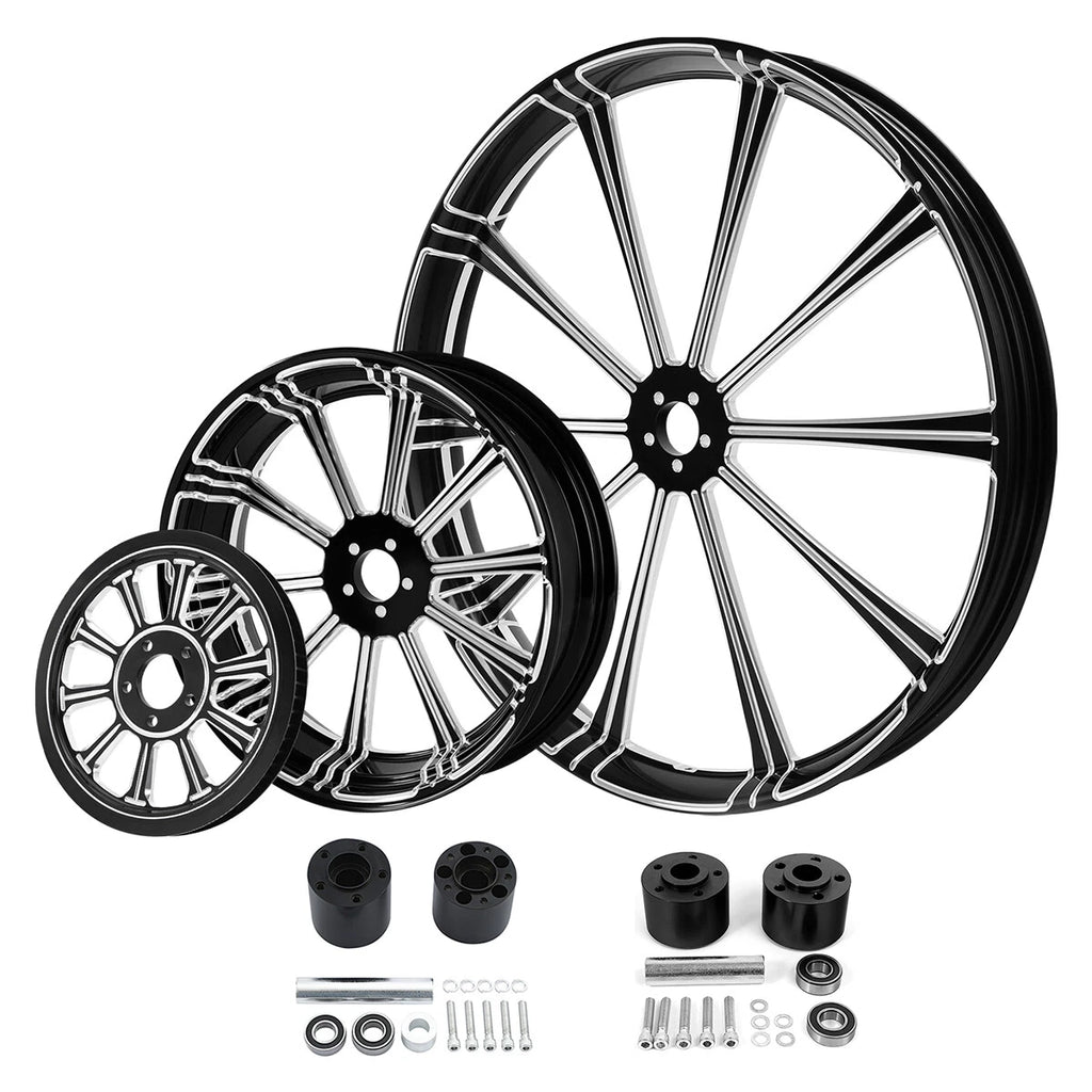 32" Front 18" Rear Wheel Rim Dual Hub Pulley for Harley Street Glide (2009–2023)