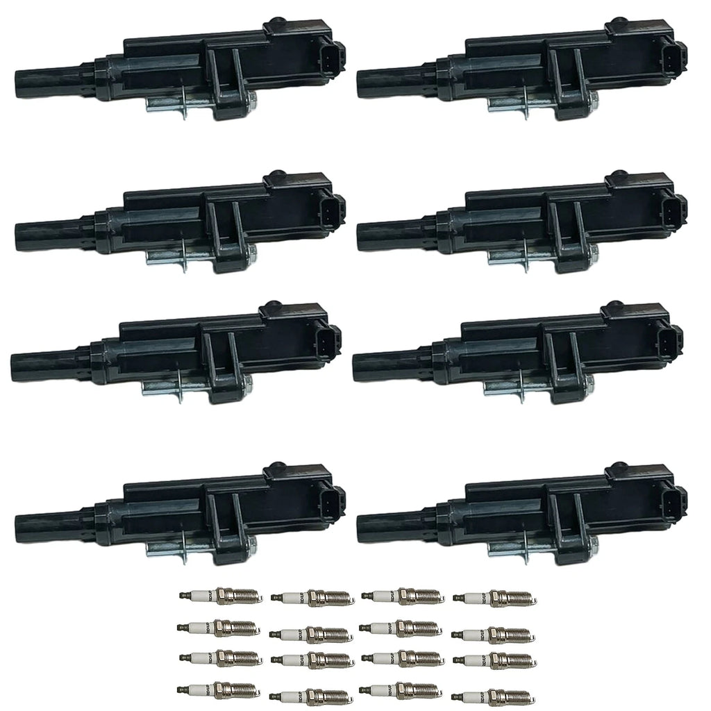 Set of 8 Ignition Coils & 16 Spark Plugs for Chrysler Dodge Jeep (2008–2012)