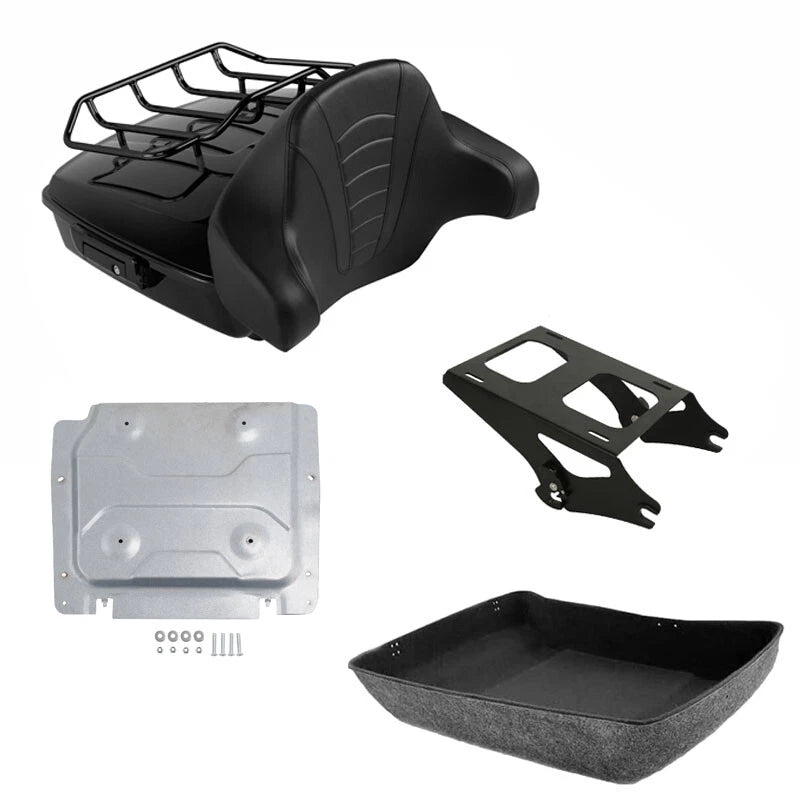 Chopped Trunk Backrest Mount Rack Plate for Harley Street Road Glide (2014–2026)