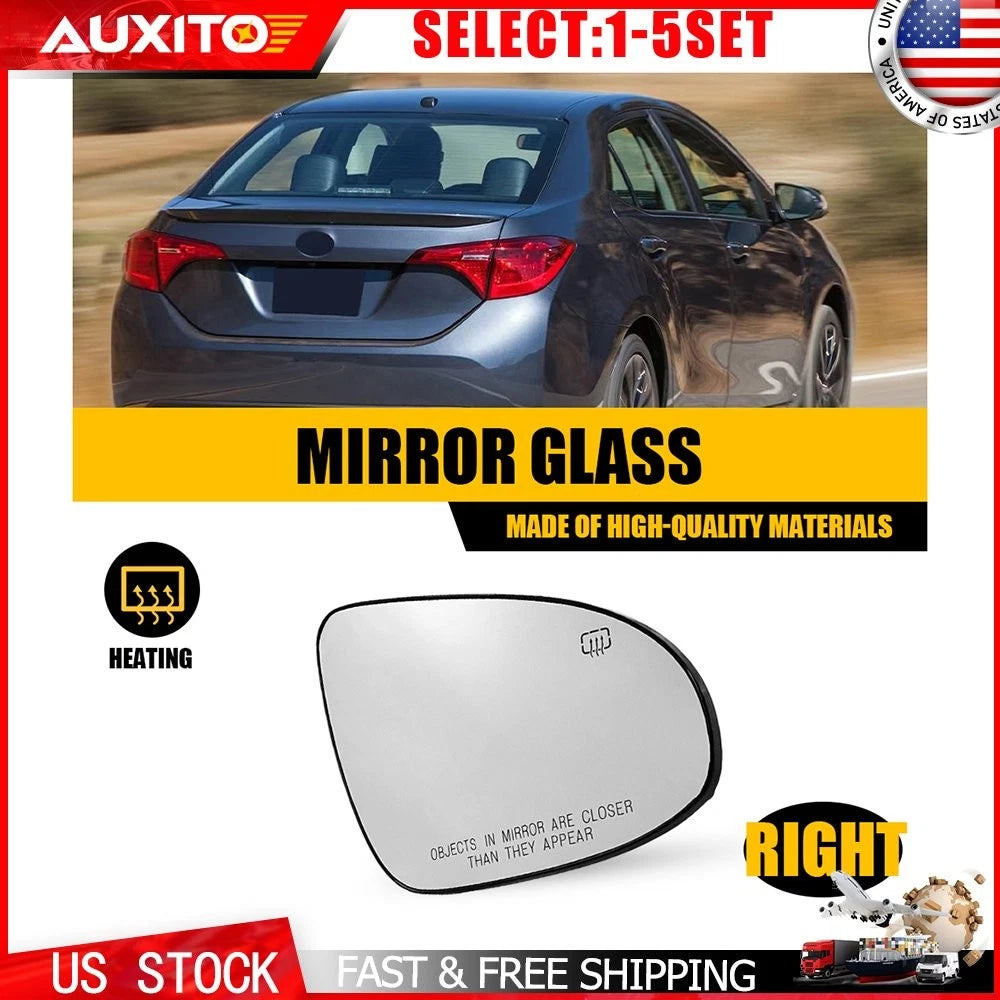 Heated Exterior Mirror Glass for Toyota Corolla (2014–2019) Right Passenger Side
