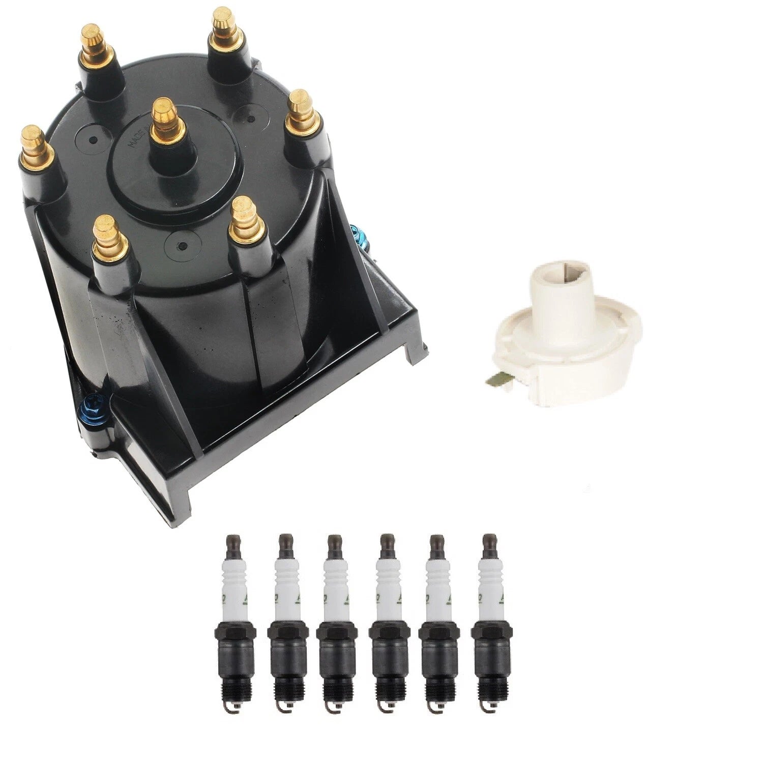 Distributor Rotor Cap & Spark Plugs Kit for GMC P3500, Chevy C2500, G30