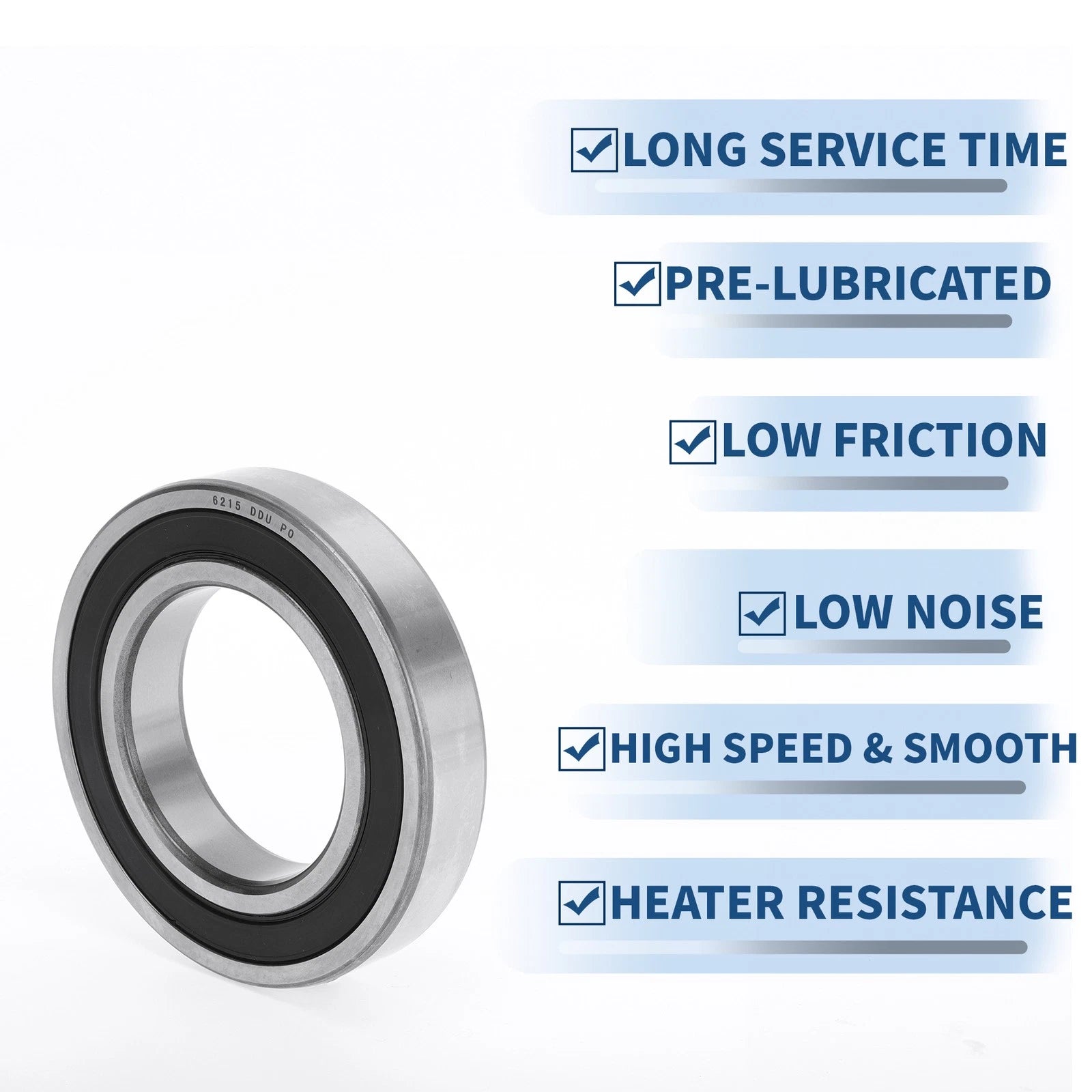 Deep Groove Ball Bearing 6215DDU for Scooter Skateboard (P0 75x130x25mm)
