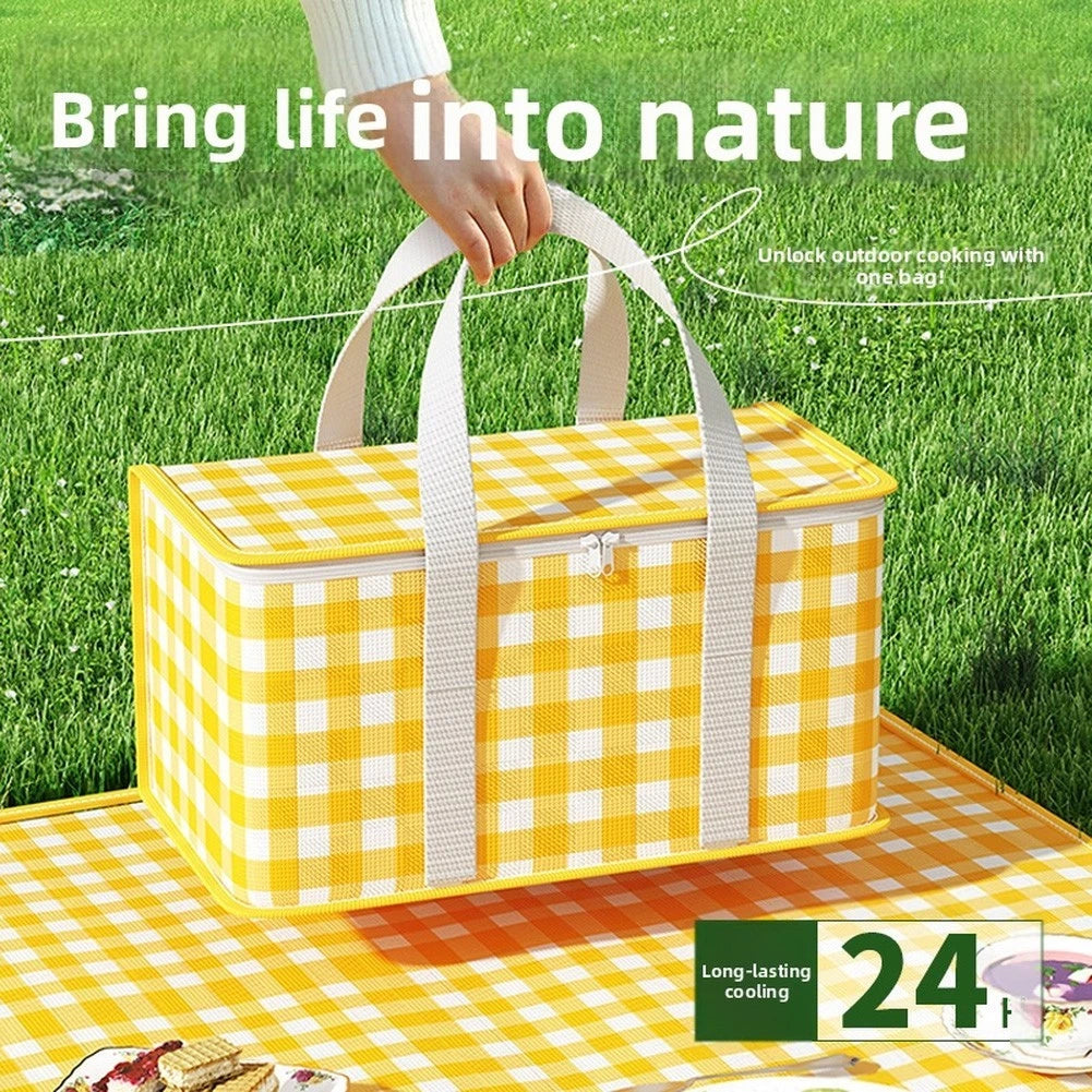 Insulated Picnic Basket for Outdoor Activities (35x20x20cm)