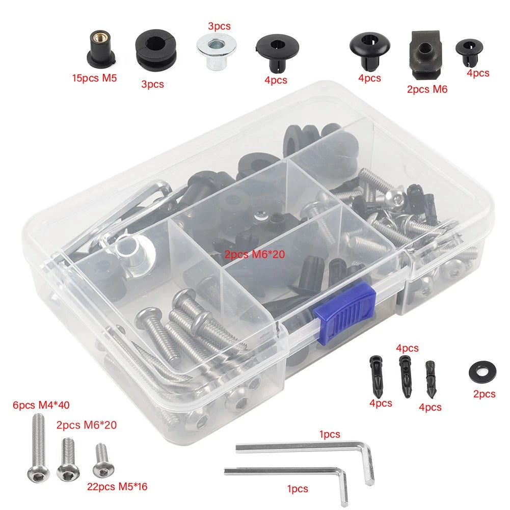 Fairing Bolts Kit for Honda CBR1000RR (2017–2019) - Metal + Plastic