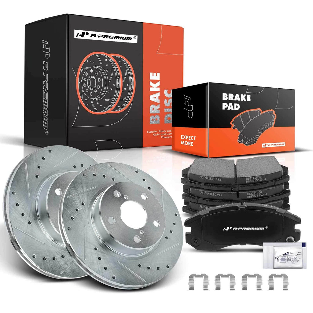 Front Drilled Brake Rotors & Ceramic Pads for Subaru Impreza Legacy (2000–2023)