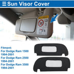 Sun Visor Cover Set for Dodge Ram 1500 (1994–2001) Left & Right Side Black