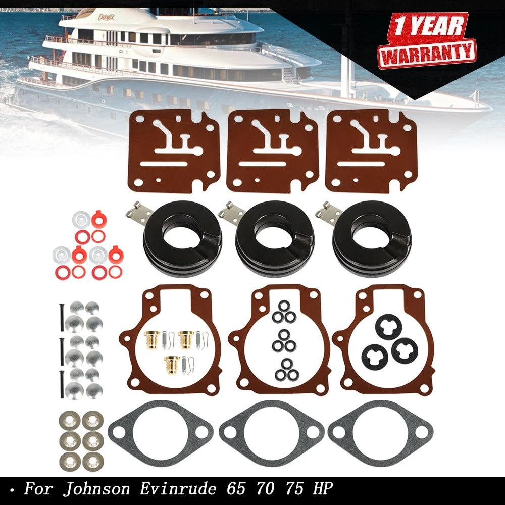 3X Carburetor Rebuild Kit for Johnson Evinrude 65-75 HP (1968–1990)