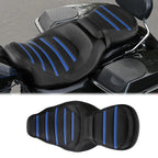 Rider Driver Passenger Seat for Harley Road Glide King (2009–2023) Black Blue