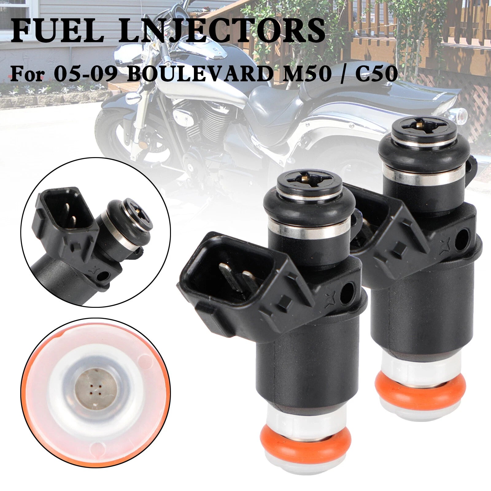 2X Fuel Injectors for Suzuki Boulevard M50/C50 (2005–2023) 16450-PLD-003, 15710-14G00