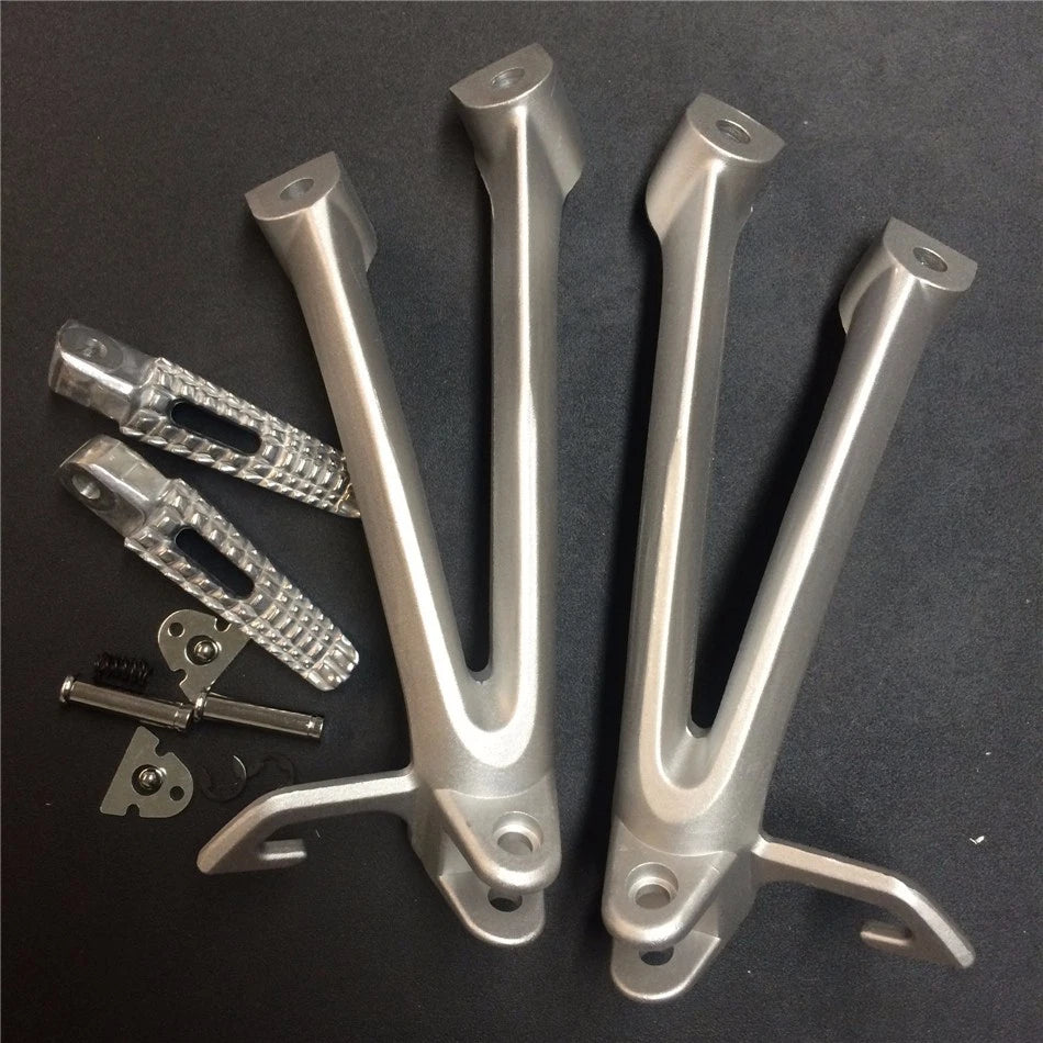 Silver Rear Passenger Foot Pegs Bracket for Suzuki GSX-R600 GSX-R750 (2006–2007)