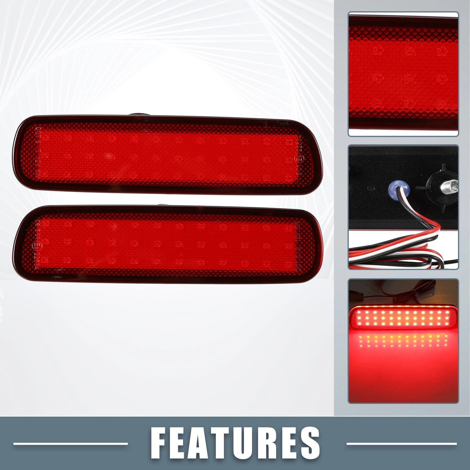 2pcs LED Rear Bumper Reflector Brake Tail Light 8192060051 for Lexus LX470 (1998–2007)
