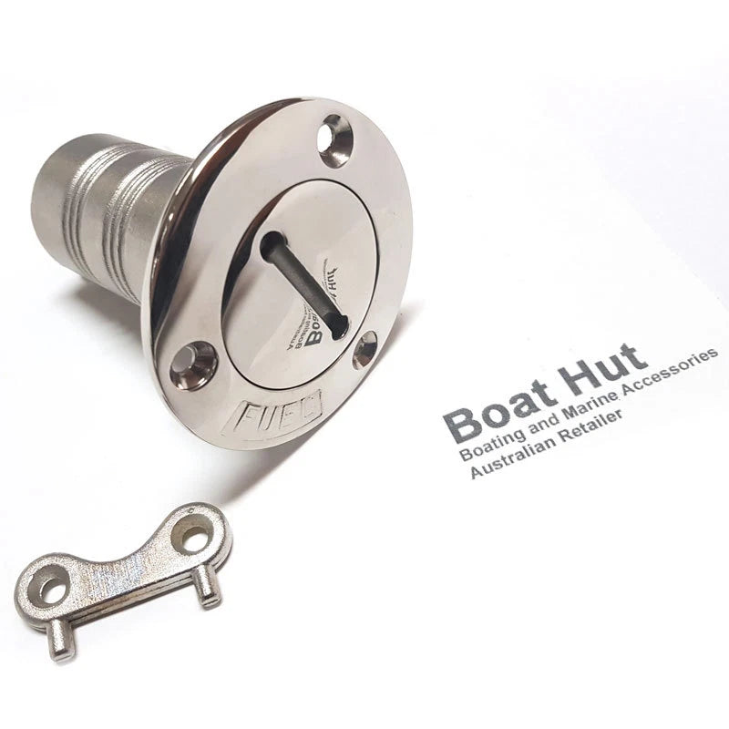 316 Stainless Steel 38mm Boat Deck Filler & Key for Petrol Fill