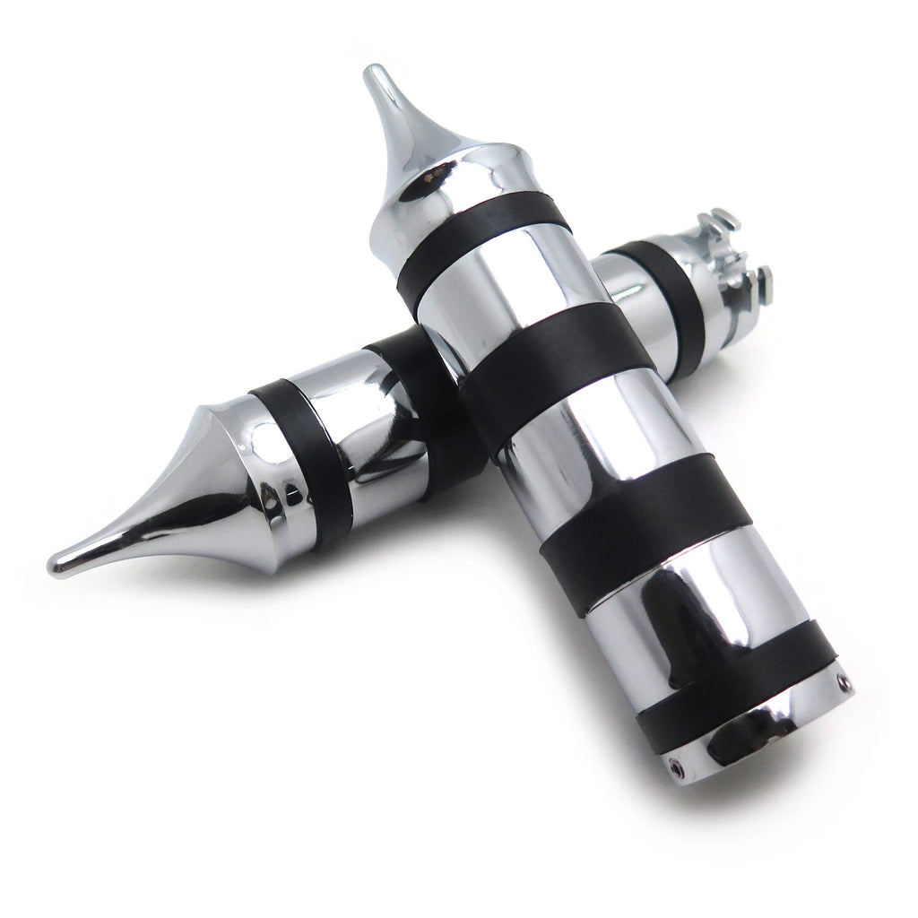 Chrome Needle Tubing Handlebar Grips for Harley XL Sportster (883–1200)